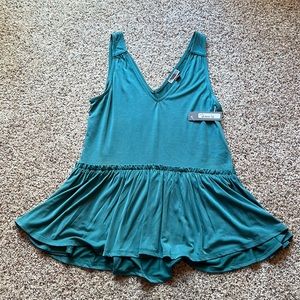 NWT Nordstrom Chelsea28 Teal Peplum Tank
